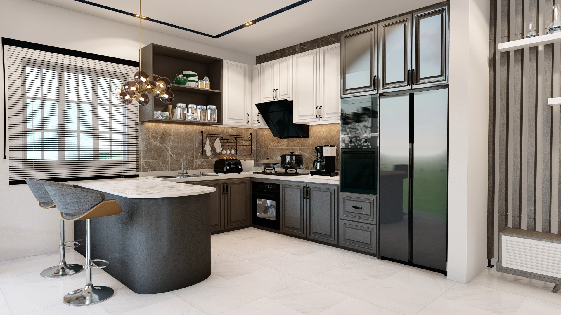Kitchen design rendering