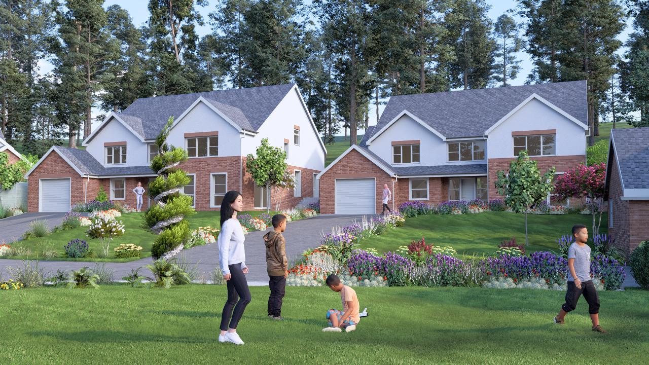 Housing society design master plan visualization