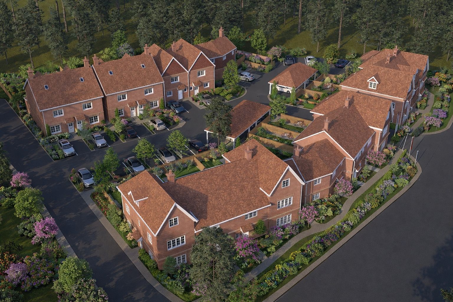 Town design master plan rendering